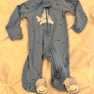 Carter's Blue Shark Footed Onesie size NB